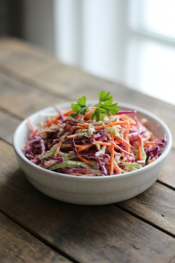 Creamy coleslaw side dish perfect for summer barbecues.