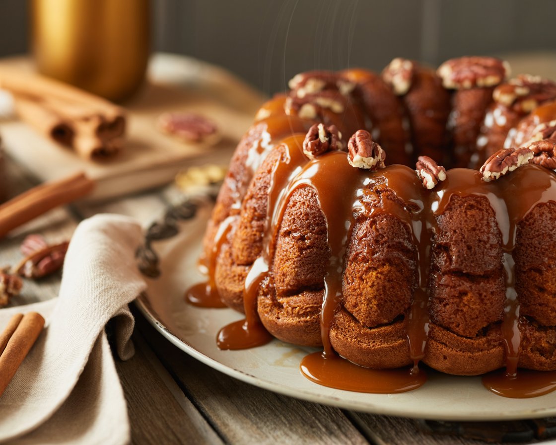 Easy Pumpkin Monkey Bread with Gooey Caramel Glaze