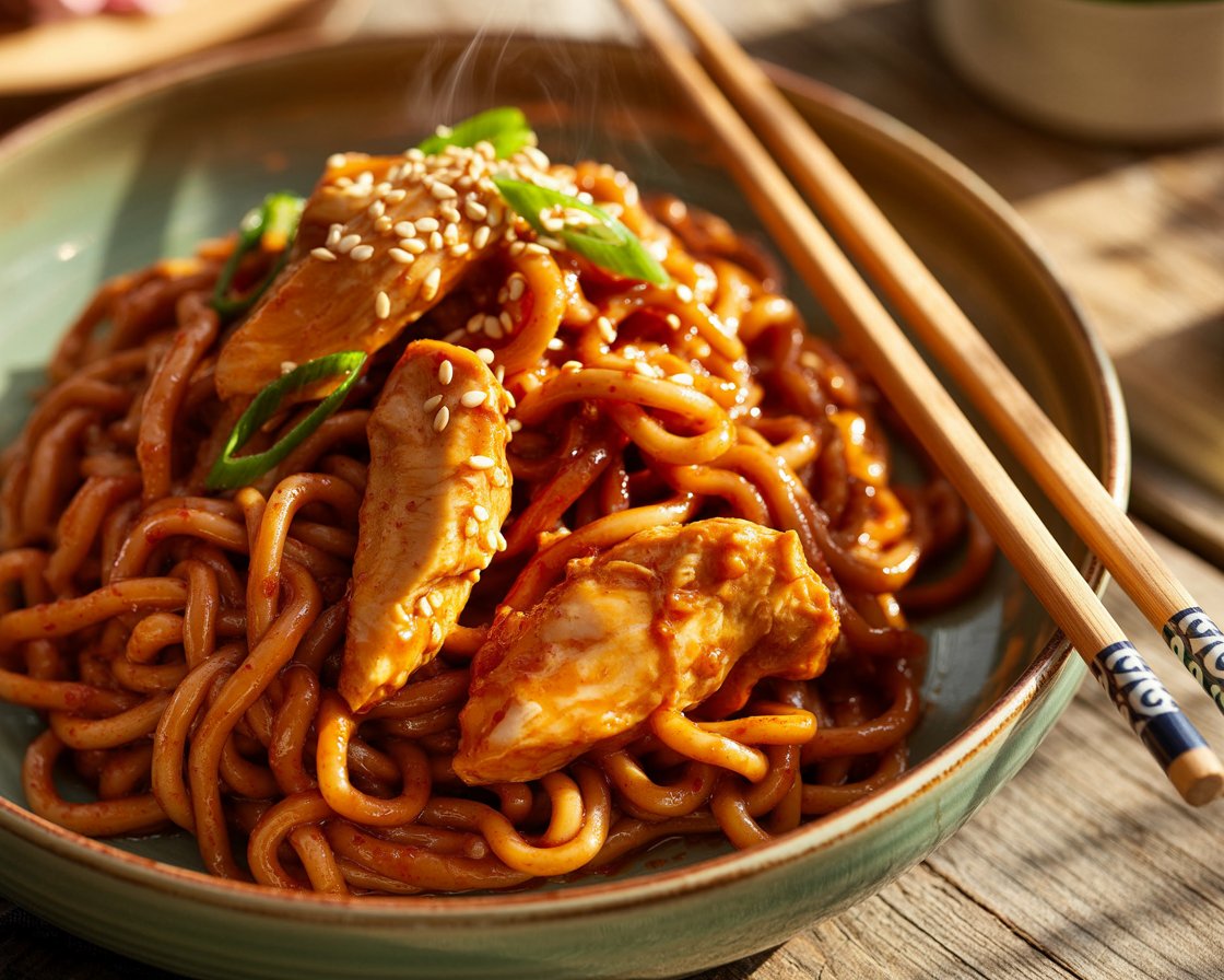 Easy Gochujang Noodles with Chicken in Just 20 Minutes